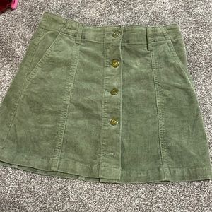 forever 21 green denim skirt